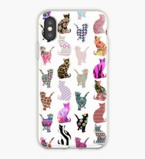 Vinilo o funda para iPhone Girly Whimsical Cats azteca rayas florales patrón