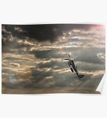 Spitfire Stormy Sky Poster