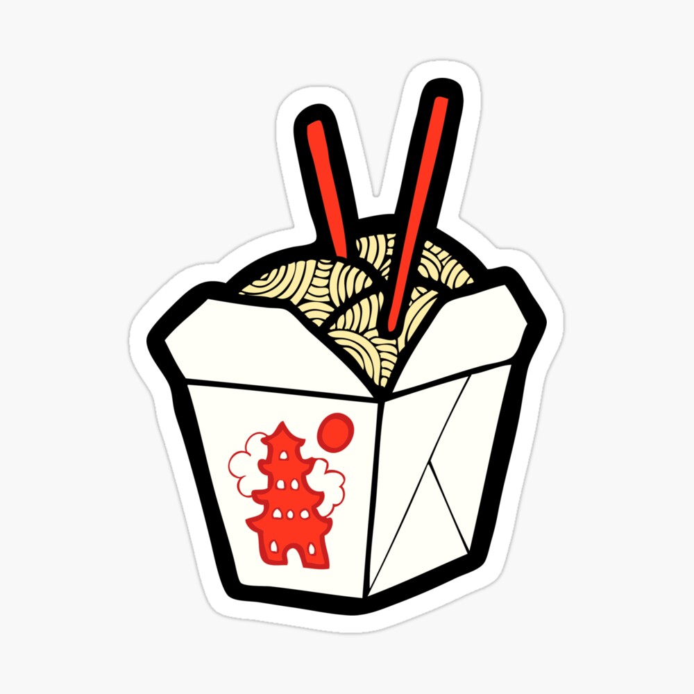 Take-Out Noodles Box Pattern Sticker