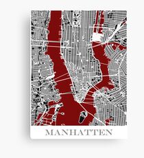 Lienzo Map of Manhattan - Red