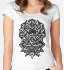 Eye of God Flower Mandala Women's Fitted Scoop T-Shirt