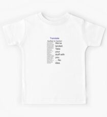 Translate Aurther to Carolyn Kids Tee