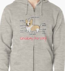 Anatomy of a Corgi Zipped Hoodie
