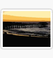Henley jetty at dusk Sticker