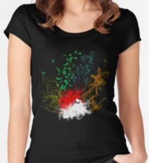 Elementar Pokéball Tailliertes Rundhals-Shirt