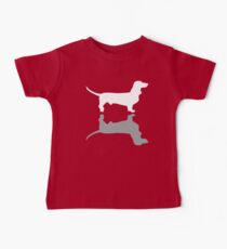 Silver Dachshund Pattern Baby Tee