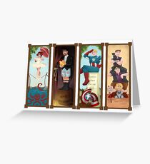 Avengers Stretching Portraits Greeting Card