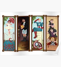 Avengers Stretching Portraits Poster