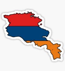 Armenia Map With Armenian Flag Sticker
