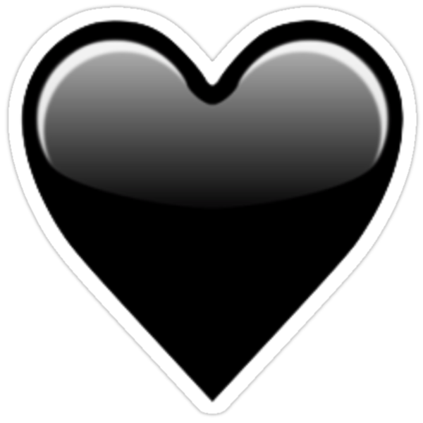 "black heart emoji" Stickers by Mia Ferriso | Redbubble