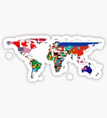The World Flag Map Sticker