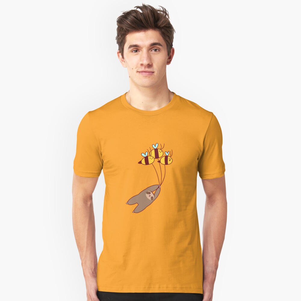 Sloth and Bumble Bees Slim Fit T-Shirt