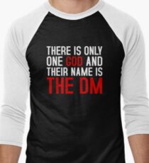 THE DM IS GOD (Dungeons & Dragons) (White) Men's Baseball ¾ T-Shirt