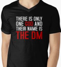 THE DM IS GOD (Dungeons & Dragons) (White) Men's V-Neck T-Shirt