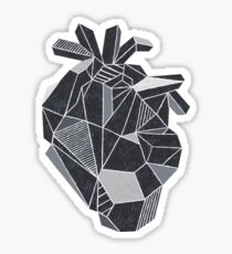 Geometric Black Heart Sticker