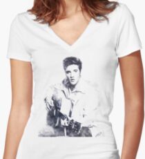 Elvis presley portrait 01 Women's Fitted V-Neck T-Shirt