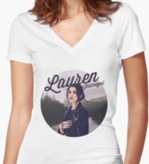 Camiseta entallada de cuello en V LAUREN JAUREGUI
