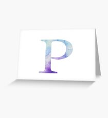 Blue Rho Watercolor Letter Greeting Card