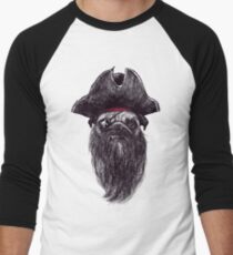 Capt. Blackbone the pugrate Men's Baseball ¾ T-Shirt