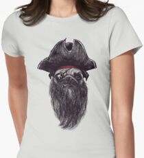 Capt. Blackbone the pugrate Women's Fitted T-Shirt