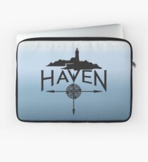 Haven Blue Background Logo Laptop Sleeve