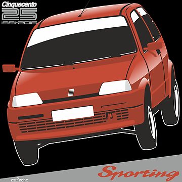 Sticker for Sale mit Fiat Cinquecento Sporting rot von car2oonz