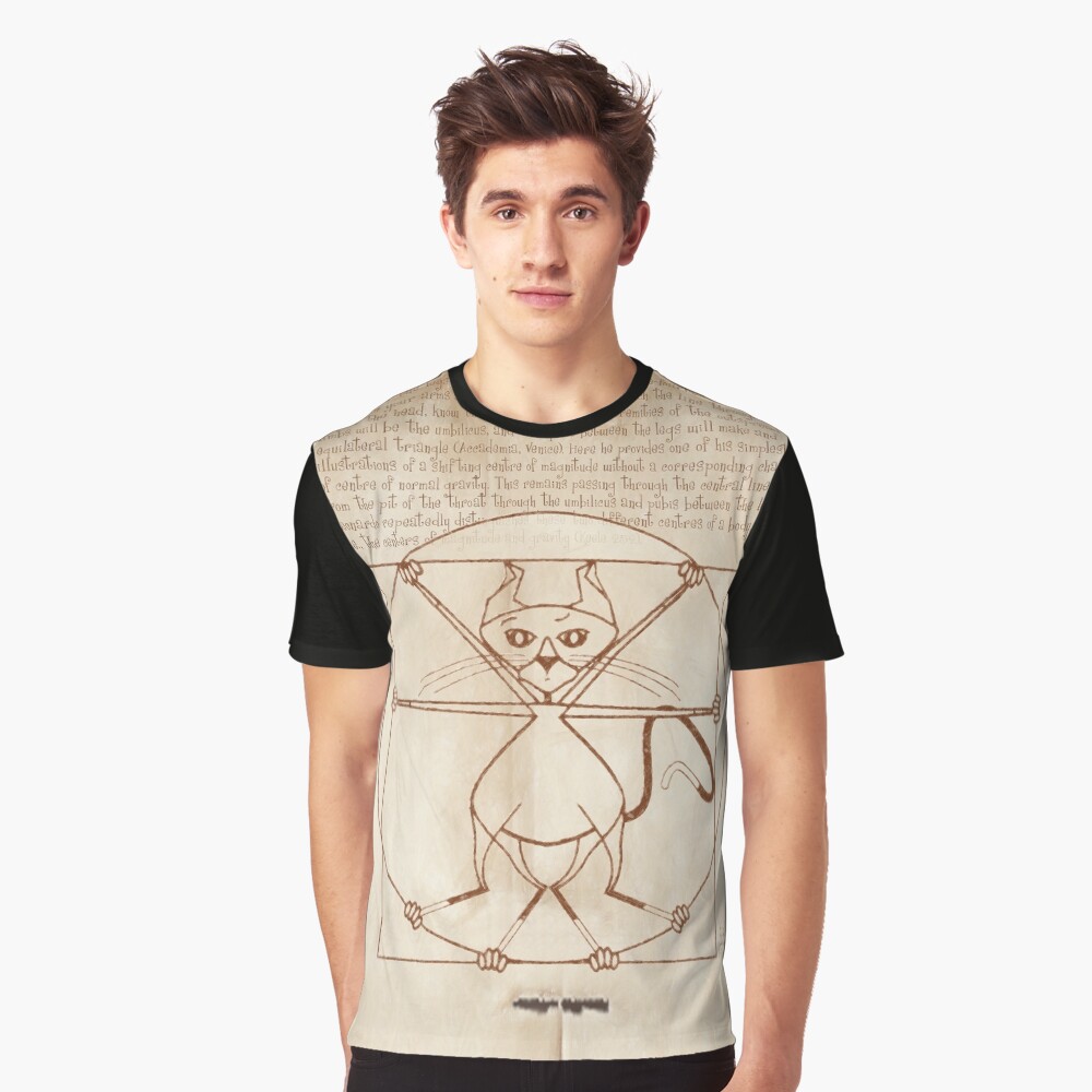 KINKY KITTY - The Kinky Vitruvian Kitty Graphic T-Shirt