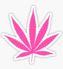 Pink Pot Leaf Sticker