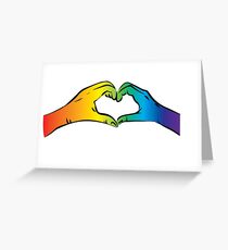 Hands Heart Rainbow Gay Rights Pride Greeting Card