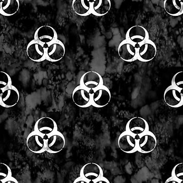 Artwork thumbnail,  Grungy Biohazard White on Black by paisleydrawrrs