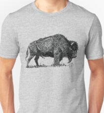 Buffalo Bison Familly Sketch Unisex T-Shirt