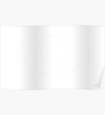 Clandestine Bat Heart - White Poster