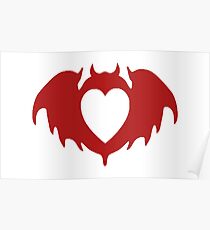 Clandestine Bat Heart - Red Poster