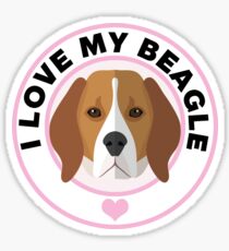 Love My Beagle Dog Sticker
