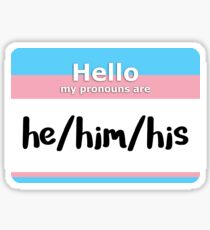 Trans Pride Pronoun Nametag - er / er / sein Sticker
