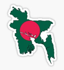 Bangladesh Map With Flag Sticker