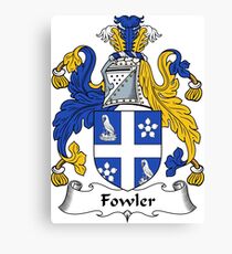 Fowler Coat of Arms / Fowler Family Crest Canvas Print