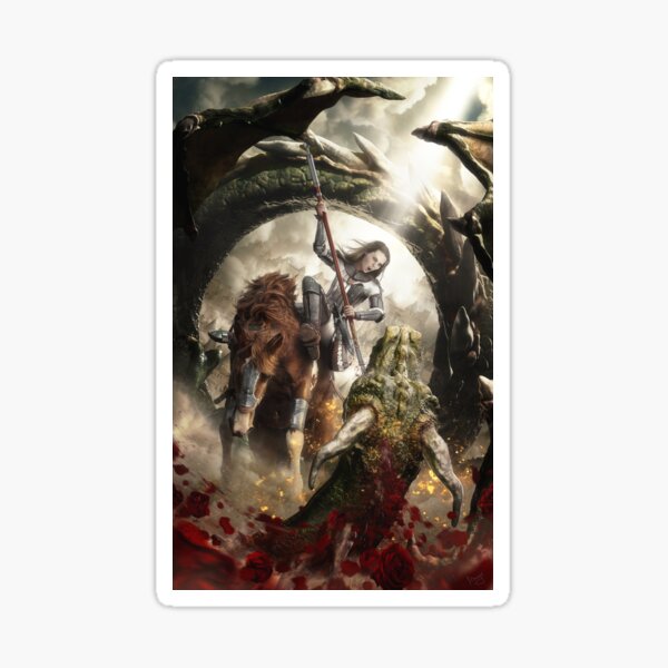 Saint Georgine and the Dragon Sticker