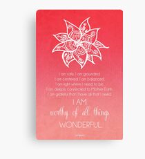 Root Chakra Affirtmation Leinwanddruck