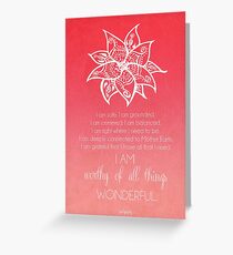 Root Chakra Affirtmation Greeting Card