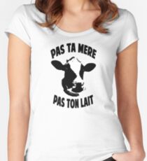Camiseta entallada de cuello ancho Pas ta mere, pas ton lait