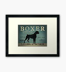 VINTAGE BOXER DOG ORIGINAL ART PRINT Framed Print