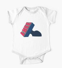 Cleveland Free Stamp - Indians Colors Short Sleeve Baby One-Piece
