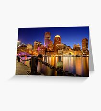 Boston Harbor Cityscape Greeting Card