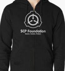 SCP Foundation (in White) Zipped Hoodie