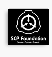 SCP Foundation (in Weiß) Leinwanddruck