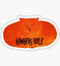 Pegatina Gingers Rule Funny Orange Cartoon Cat