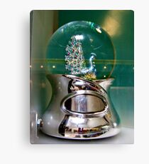 Peacock SnowGlobe Canvas Print
