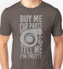 Camiseta ajustada Cómprame partes de autos y dime que soy bonita