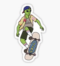 Alien Skater Sticker